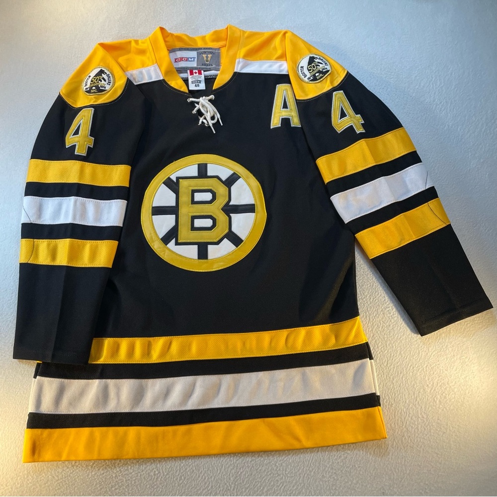Vintage Hockey CCM Boston Bruins Bobby Orr 50th Anniversary Jersey Size 48